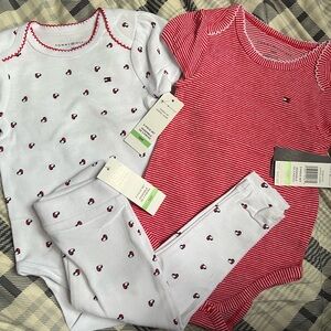 Tommy Hilfiger Baby Girl 3 pc Set 2 bodysuits 1 pant 18 months NWT